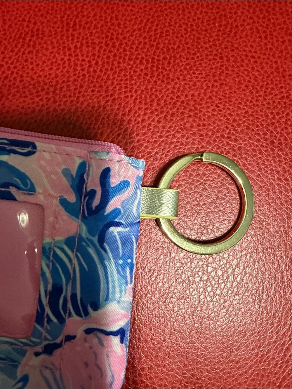 NWOT Lilly Pulitzer ID Case Mini Wallet Shade Seekers Card Holder Keychain Ring
